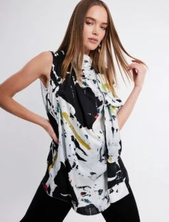 BCBGMAXAZRIA Ambre Draped Top