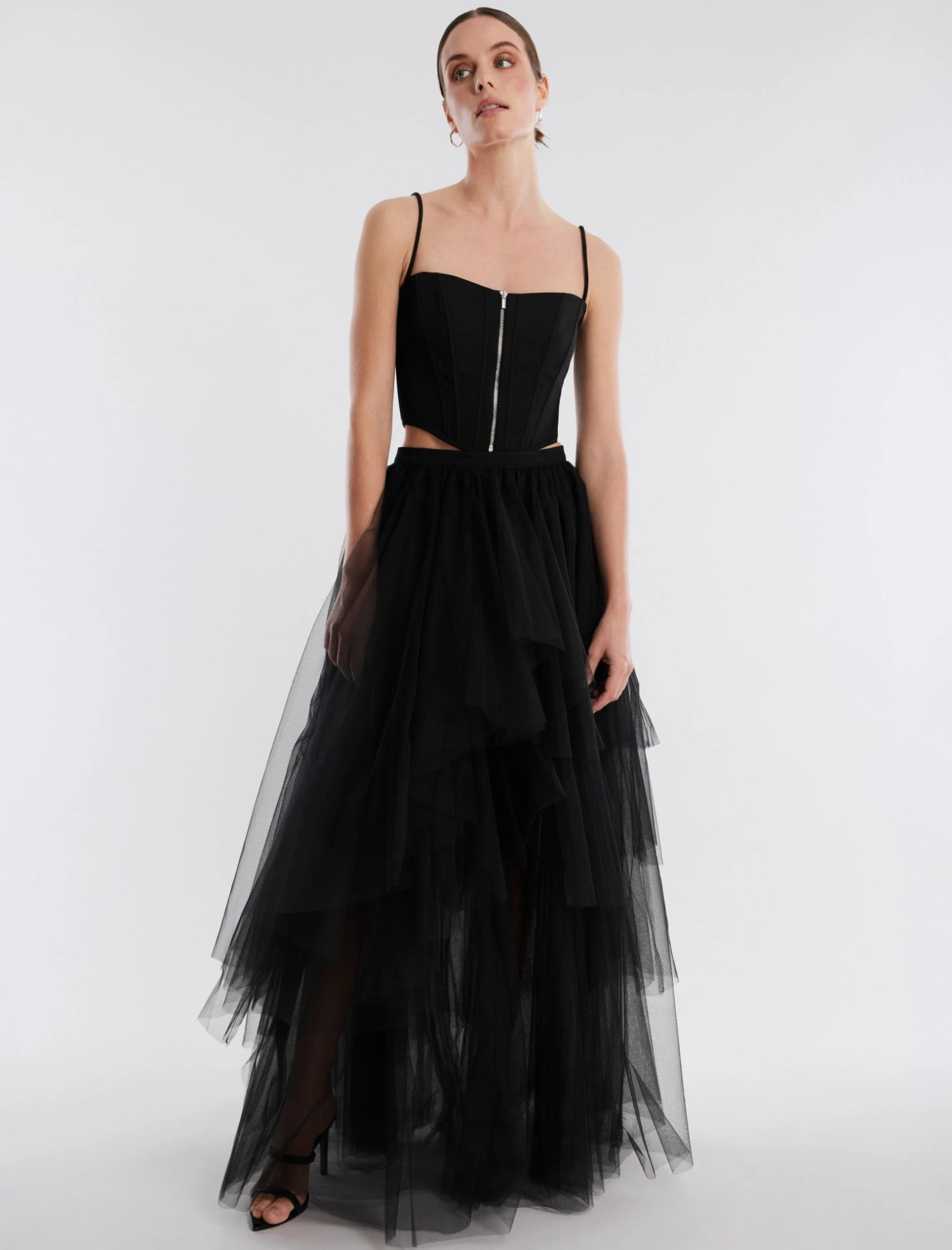 BCBGMAXAZRIA Layered Ruffle Tulle Skirt 1 BCBGMAXAZRIA Layered Ruffle Tulle Skirt