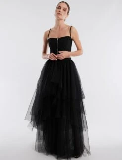 BCBGMAXAZRIA Layered Ruffle Tulle Skirt 11 BCBGMAXAZRIA Layered Ruffle Tulle Skirt -Deals BCBGMAXAZRIA Store 2.28 B 2VX2B44E BLK 2 HiRes