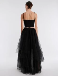 BCBGMAXAZRIA Layered Ruffle Tulle Skirt 12 BCBGMAXAZRIA Layered Ruffle Tulle Skirt -Deals BCBGMAXAZRIA Store 2.28 B 2VX2B44E BLK 4 HiRes