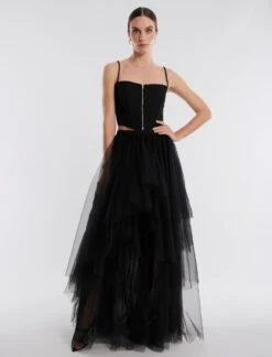 BCBGMAXAZRIA Layered Ruffle Tulle Skirt 13 BCBGMAXAZRIA Layered Ruffle Tulle Skirt -Deals BCBGMAXAZRIA Store 2.28 B 2VX2B44E BLK 5 HiRes