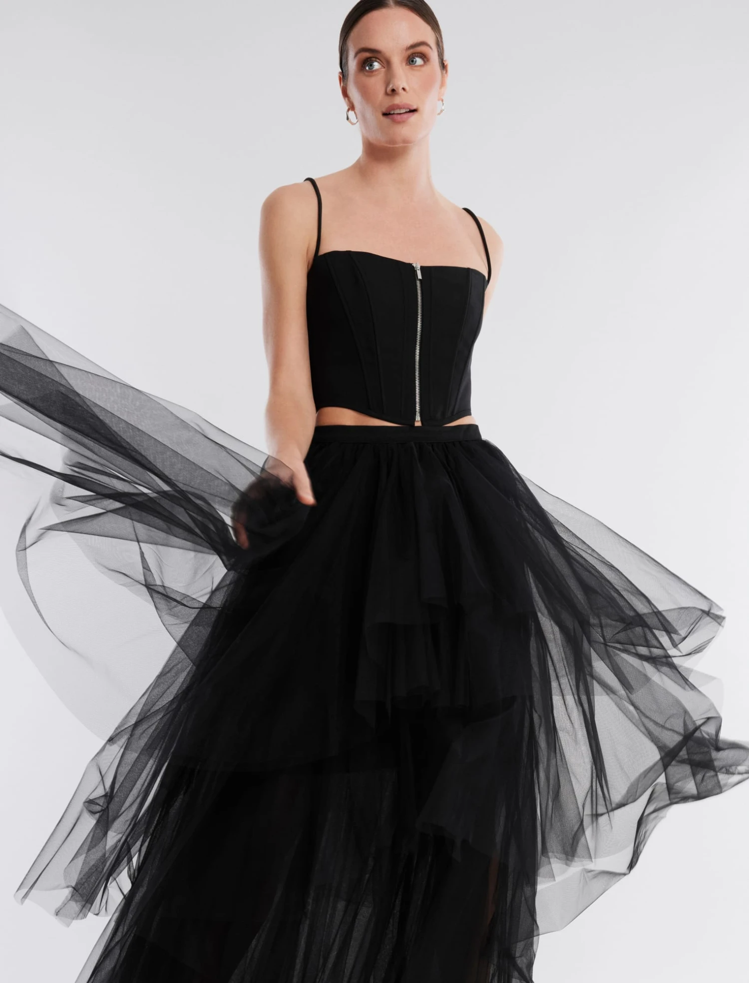 BCBGMAXAZRIA Layered Ruffle Tulle Skirt 6 BCBGMAXAZRIA Layered Ruffle Tulle Skirt - Image 6