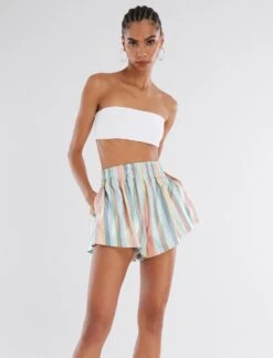 BCBGMAXAZRIA Penny Metallic High-Waisted Short