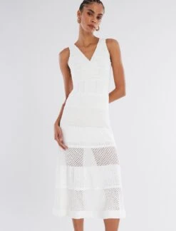 BCBGMAXAZRIA Adrienne V-Neck Fit-And-Flare Dress -Deals BCBGMAXAZRIA Store 2.28 D 2XX1S04E GAR 1