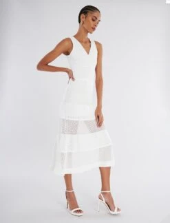 BCBGMAXAZRIA Adrienne V-Neck Fit-And-Flare Dress -Deals BCBGMAXAZRIA Store 2.28 D 2XX1S04E GAR 3