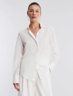 BCBGMAXAZRIA Silk Button-Up Top