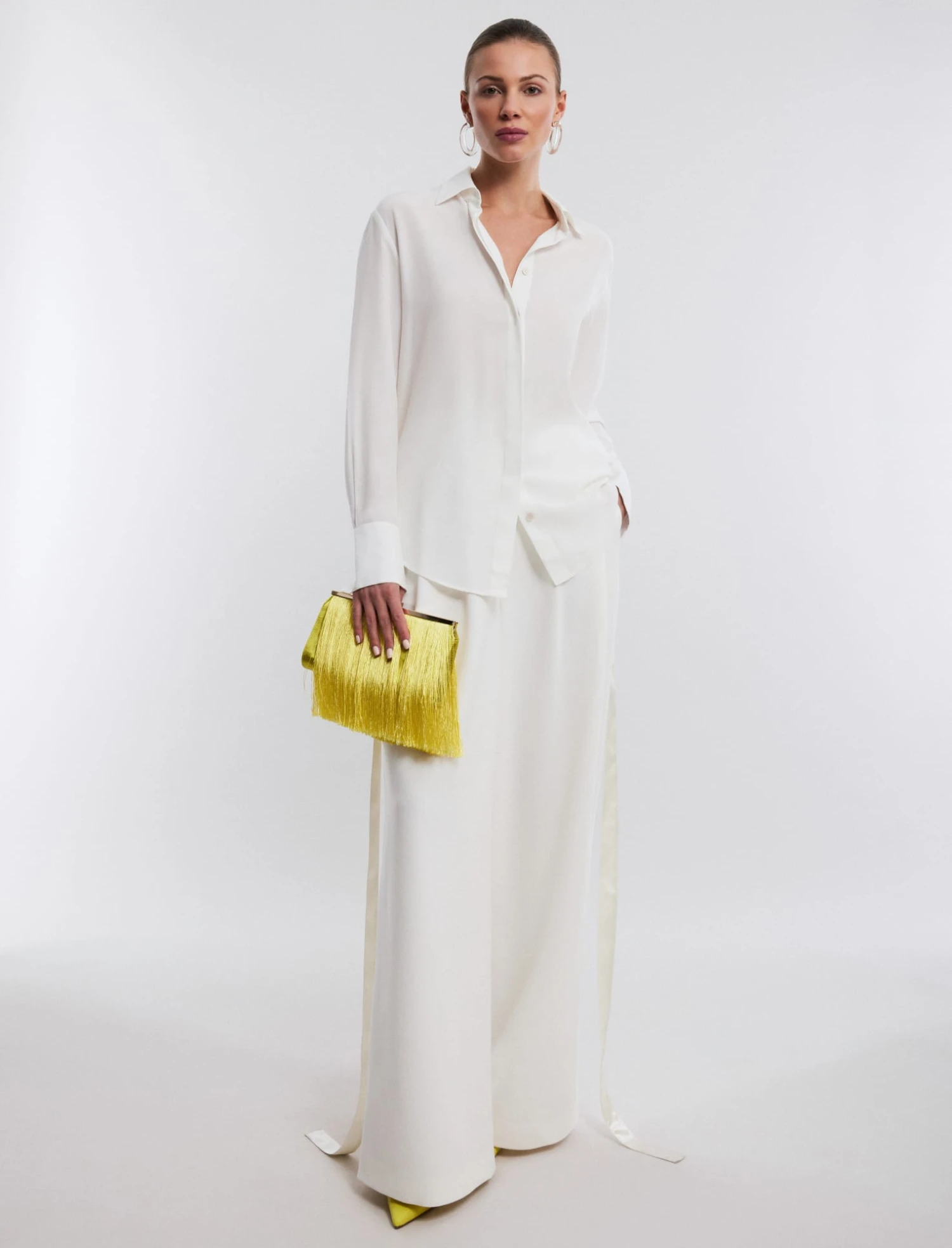 BCBGMAXAZRIA Silk Button-Up Top 2 BCBGMAXAZRIA Silk Button-Up Top - Image 2