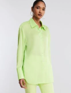BCBGMAXAZRIA Satin Button-Up Top 10 BCBGMAXAZRIA Satin Button-Up Top -Deals BCBGMAXAZRIA Store 2.28 T 23SRT199VI05 VD 3