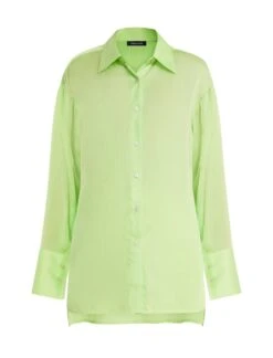 BCBGMAXAZRIA Satin Button-Up Top 14 BCBGMAXAZRIA Satin Button-Up Top -Deals BCBGMAXAZRIA Store 2.28 T 23SRT199VI05 VD 8