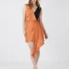 BCBGMAXAZRIA Josephine Colorblock Drape Mini Dress
