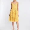 BCBGMAXAZRIA Camille Eyelet Lace Midi Dress