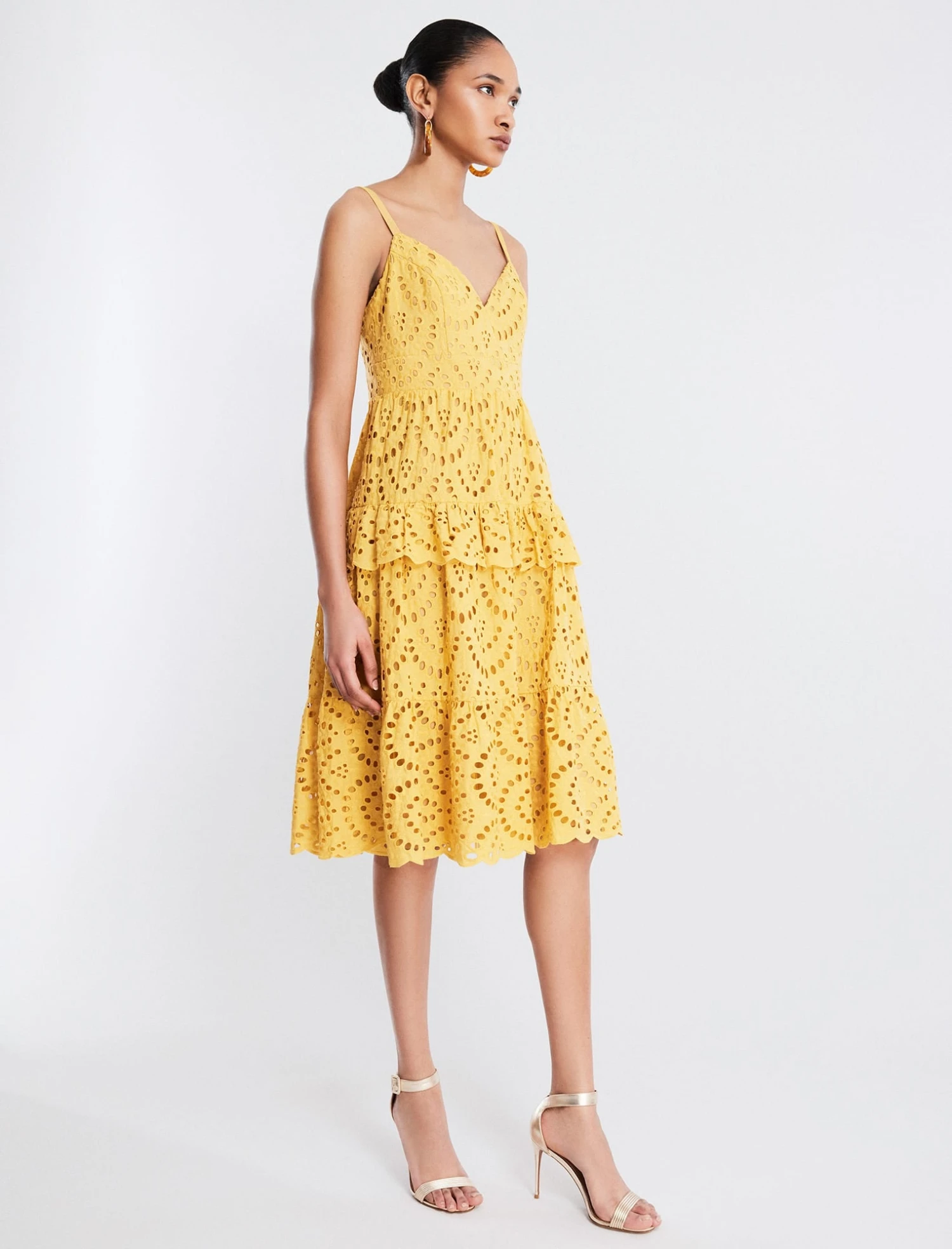 BCBGMAXAZRIA Camille Eyelet Lace Midi Dress 3 BCBGMAXAZRIA Camille Eyelet Lace Midi Dress - Image 3