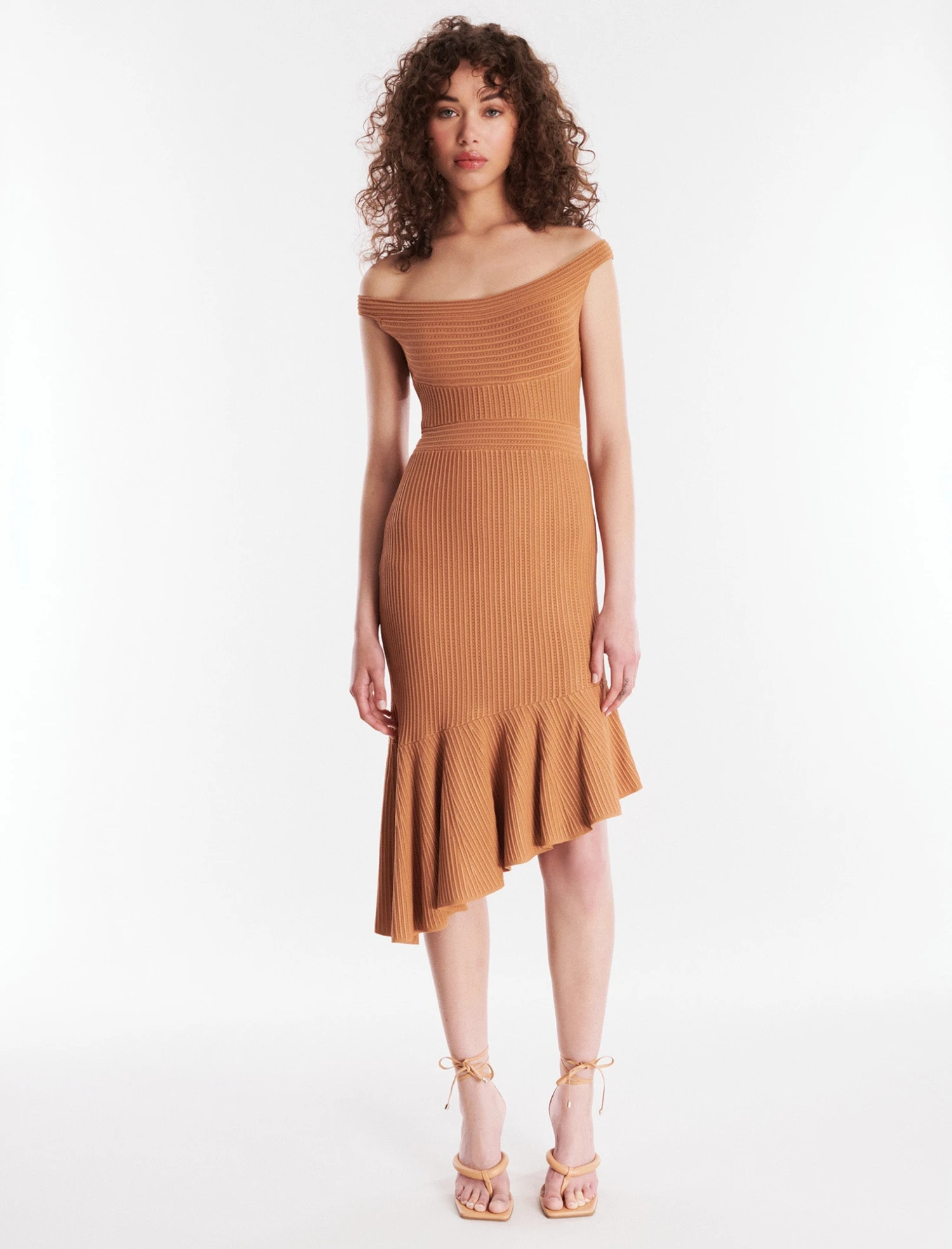 BCBGMAXAZRIA Antoinette Asymmetrical Ruffle Dress 1 BCBGMAXAZRIA Antoinette Asymmetrical Ruffle Dress