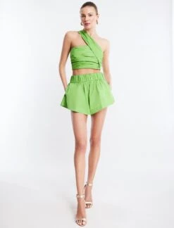 BCBGMAXAZRIA Kat One Shoulder Crop Top -Deals BCBGMAXAZRIA Store 3.30 T AFD10479 312 5