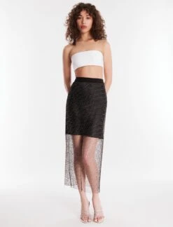 BCBGMAXAZRIA Arlo Sparkle Net Skirt -Deals BCBGMAXAZRIA Store 4.30 B AGA30537 001 5
