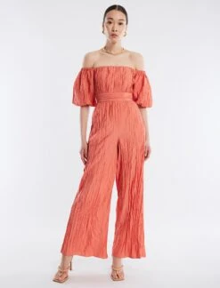 BCBGMAXAZRIA Felix Puff Sleeve Jumpsuit -Deals BCBGMAXAZRIA Store 4.30 D 2X03D06E GIN 2