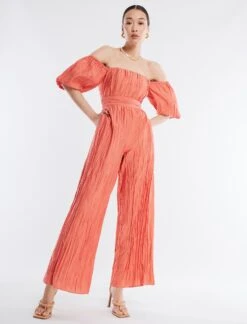 BCBGMAXAZRIA Felix Puff Sleeve Jumpsuit -Deals BCBGMAXAZRIA Store 4.30 D 2X03D06E GIN 5