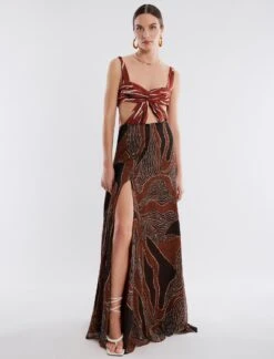 BCBGMAXAZRIA Reeta Cutout Bodice Gown
