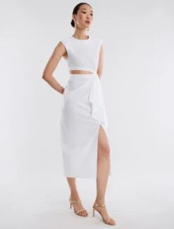 BCBGMAXAZRIA Kira Poplin Midi Dress -Deals BCBGMAXAZRIA Store 4.30 D AFX60516 100 3