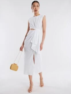 BCBGMAXAZRIA Kira Poplin Midi Dress -Deals BCBGMAXAZRIA Store 4.30 D AFX60516 100 5