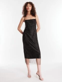 BCBGMAXAZRIA Jude Sparkle Midi Dress