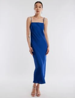 BCBGMAXAZRIA Bea Satin Midi Dress