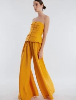 BCBGMAXAZRIA Remington Linen Wide-Leg Trouser -Deals BCBGMAXAZRIA Store 5.30 B AGS20575 704 3