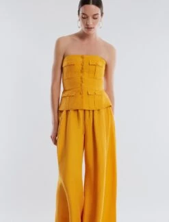 BCBGMAXAZRIA Remington Linen Wide-Leg Trouser -Deals BCBGMAXAZRIA Store 5.30 B AGS20575 704 6