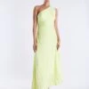 BCBGMAXAZRIA Acacia One Shoulder Satin Gown