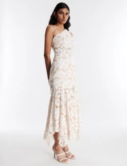 BCBGMAXAZRIA Alabama One Shoulder Lace Ruffle Gown -Deals BCBGMAXAZRIA Store 5.30 D MX03D32E NAT 3
