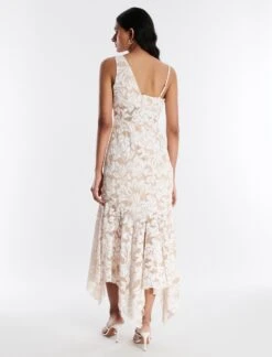 BCBGMAXAZRIA Alabama One Shoulder Lace Ruffle Gown -Deals BCBGMAXAZRIA Store 5.30 D MX03D32E NAT 4