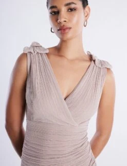 BCBGMAXAZRIA Onyx Surplice Wrap Mini Dress -Deals BCBGMAXAZRIA Store 5.30 D MXX3D16E NUD 6