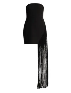 BCBGMAXAZRIA Bowie Fringe Mini Dress -Deals BCBGMAXAZRIA Store 530 D MX03D15E BLK 8