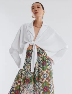 BCBGMAXAZRIA Draped Tie Front Top -Deals BCBGMAXAZRIA Store 530 T AGP10563 111 5