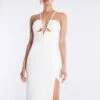 BCBGMAXAZRIA Aida Plunging Halter Midi Dress