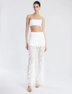 BCBGMAXAZRIA Wide-Leg Lace Pant