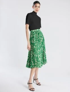 BCBGMAXAZRIA A-Line Pleated Midi Skirt -Deals BCBGMAXAZRIA Store 7.30 B 2Y05B32E LEA 3