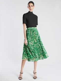 BCBGMAXAZRIA A-Line Pleated Midi Skirt -Deals BCBGMAXAZRIA Store 7.30 B 2Y05B32E LEA 5