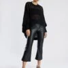 BCBGMAXAZRIA Faux Leather Crop Pant