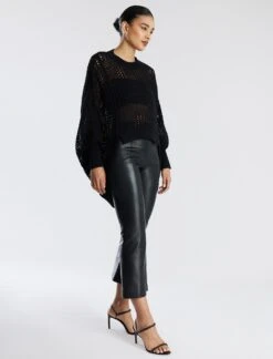 BCBGMAXAZRIA Faux Leather Crop Pant 11 BCBGMAXAZRIA Faux Leather Crop Pant -Deals BCBGMAXAZRIA Store 7.30 B 2Y05B35E BLK 3