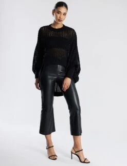 BCBGMAXAZRIA Faux Leather Crop Pant 13 BCBGMAXAZRIA Faux Leather Crop Pant -Deals BCBGMAXAZRIA Store 7.30 B 2Y05B35E BLK 5