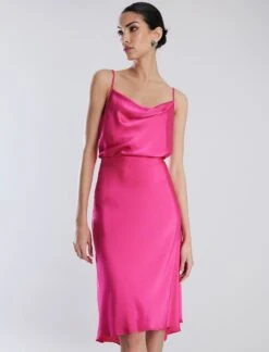 BCBGMAXAZRIA A-Line Satin Midi Skirt -Deals BCBGMAXAZRIA Store 7.30 B 2YX6B01E PSN 6