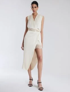 BCBGMAXAZRIA Kora Wrap Midi Dress -Deals BCBGMAXAZRIA Store 7.30 D 2Y05D80E SS3 5