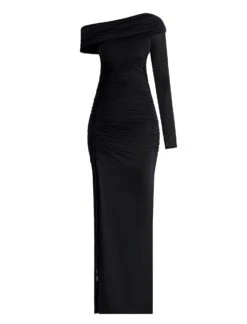 BCBGMAXAZRIA Pallas One Shoulder Ruched Gown -Deals BCBGMAXAZRIA Store 7.30 D 2YX6D56E BLK 8