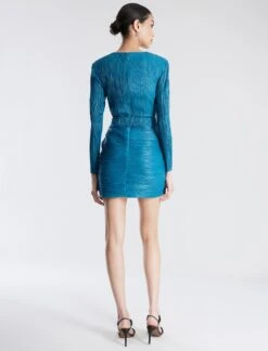 BCBGMAXAZRIA Amabel Long Sleeve Mini Dress 12 BCBGMAXAZRIA Amabel Long Sleeve Mini Dress -Deals BCBGMAXAZRIA Store 7.30 D MY05D04E BLU 4