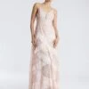BCBGMAXAZRIA Isla Beaded Illusion Ruffle Gown