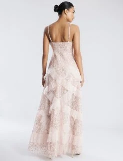 BCBGMAXAZRIA Isla Beaded Illusion Ruffle Gown -Deals BCBGMAXAZRIA Store 7.30 D MY05D07E PNK 4