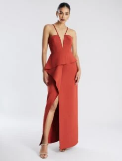 BCBGMAXAZRIA Daphne Peplum Gown
