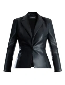 BCBGMAXAZRIA Smith Faux Leather Blazer 14 BCBGMAXAZRIA Smith Faux Leather Blazer -Deals BCBGMAXAZRIA Store 7.30 T 2Y05J01E BLK 8