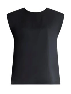 BCBGMAXAZRIA Cap Sleeve Crew Neck Satin Top -Deals BCBGMAXAZRIA Store 7.30 T 2YX5T57E BLK 8